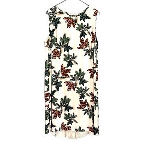 Akris Punto Sleeveless Tropical Leaf Print Shift Dress Size ( possibly a…